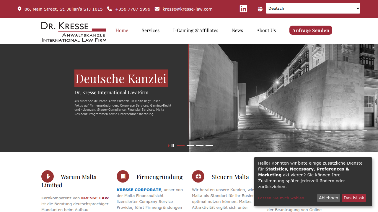 Kresse Corporate website